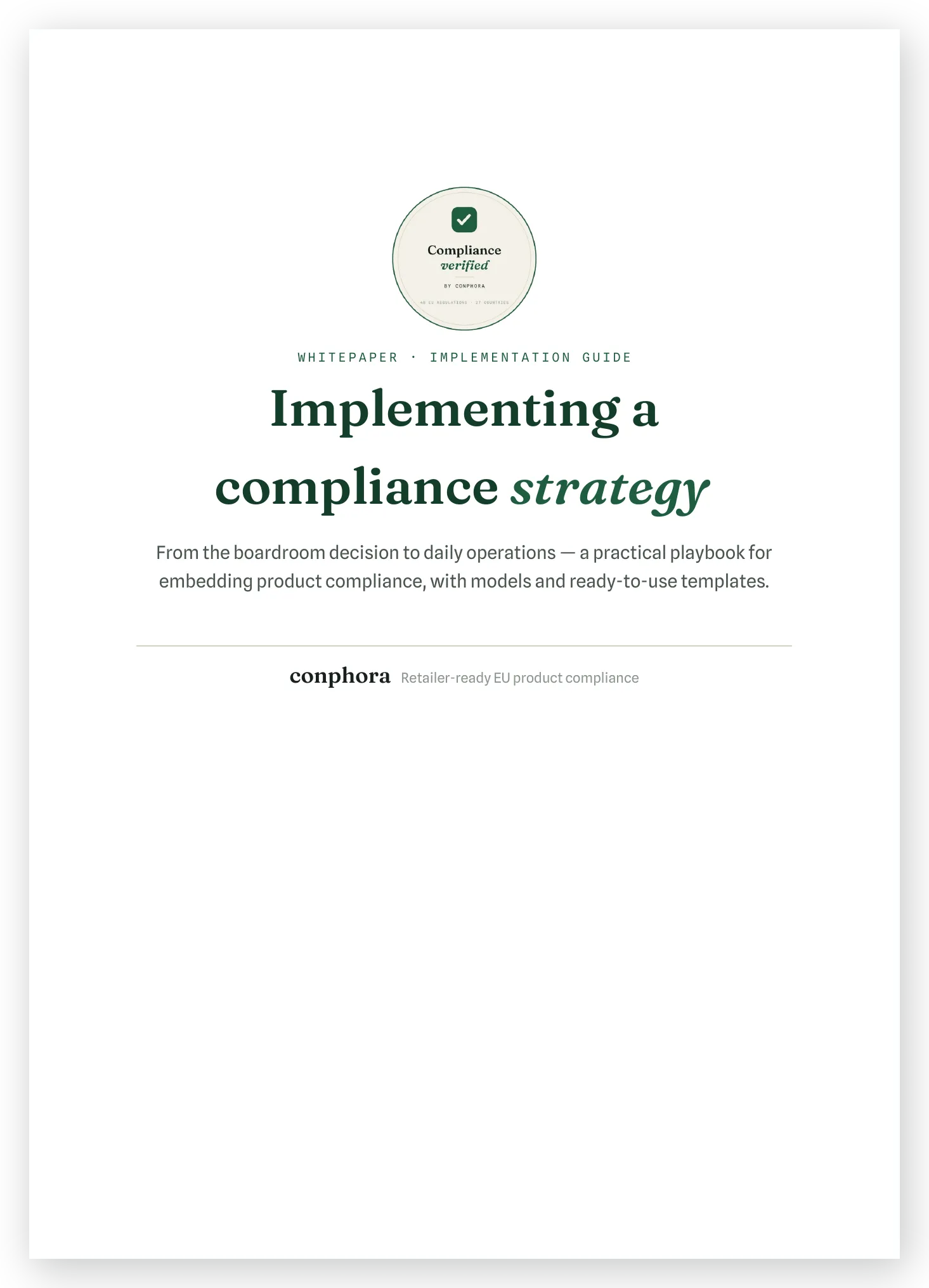 Cover of Implementing a compliance strategy